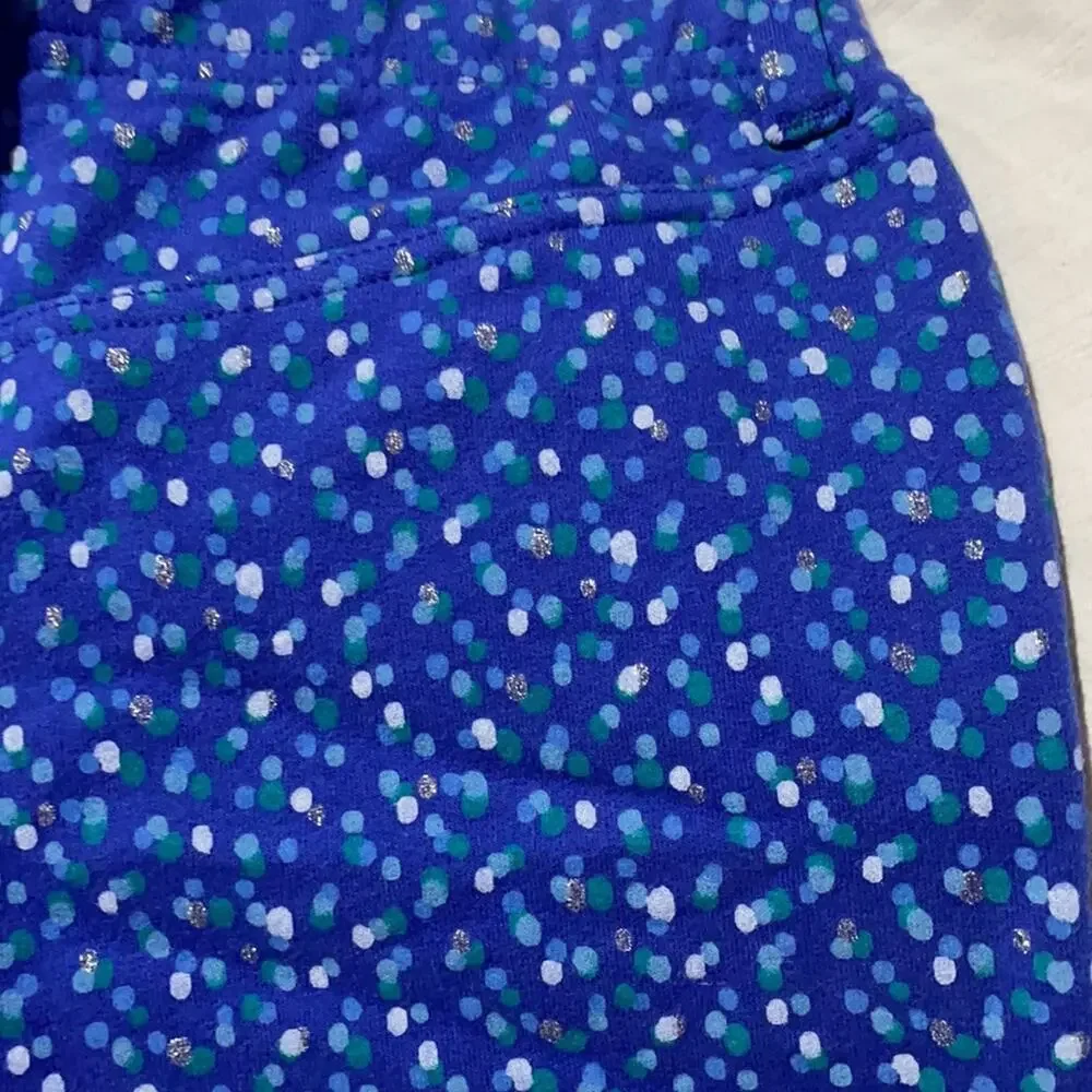 Gymboree 5 royal blue mixed color polka dot stretch pull on cuffed short nwt